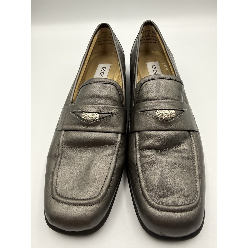 Bellini Leather Loafer Shoes Bronze Pewter Women‎ Size 8